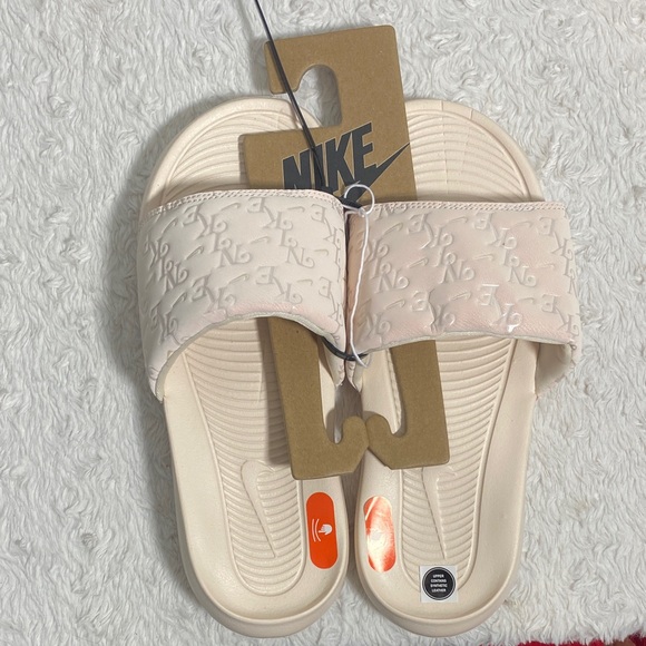 Nike Shoes - Nike Cream Embossed Slides NWT